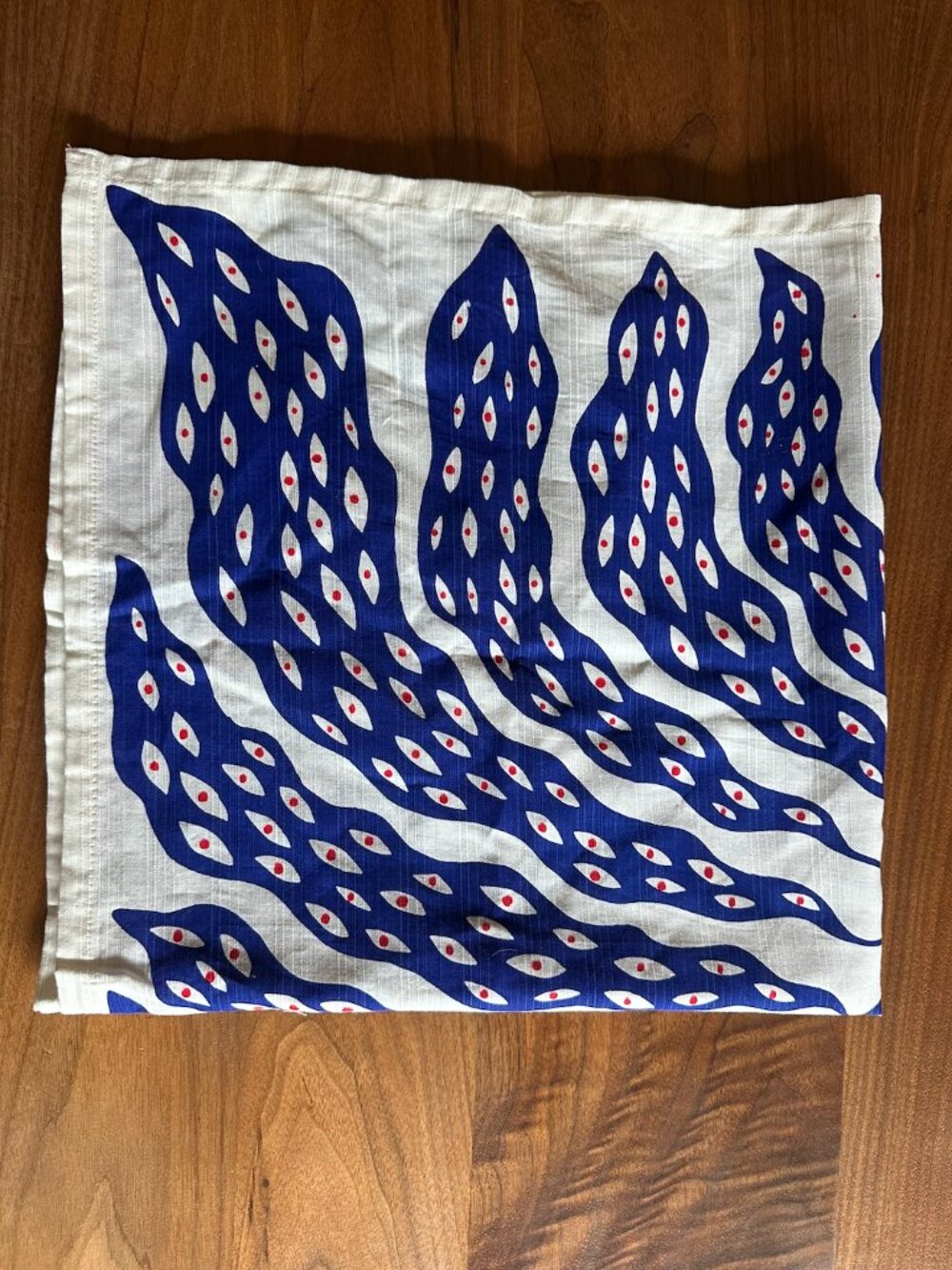 Lush Cosmetics 100% Organic Cotton Knot Wrap Scarf - Blue / White / Red